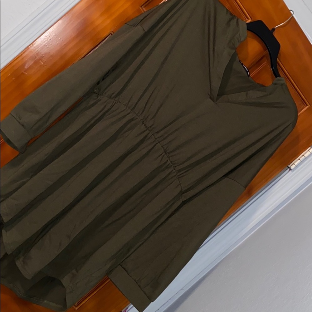 Olive Green Long Sleeve Dress